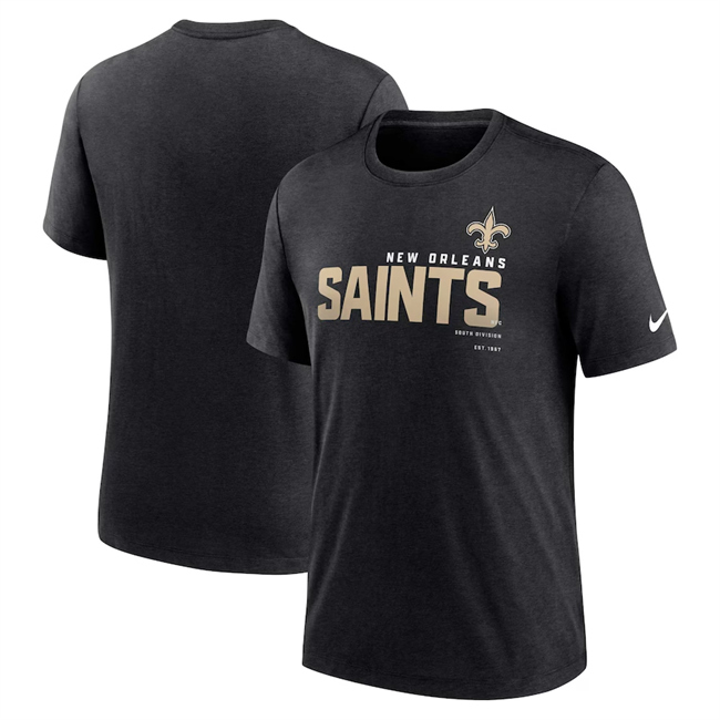 Men's New Orleans Saints Black T-Shirt（1pc Limited Per Order）
